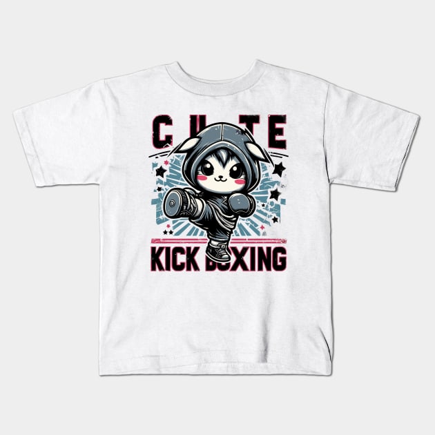 Cute Kickboxing Kids T-Shirt by Cutetopia